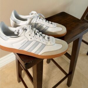 adidas Samba White and Gum Low-Top Sneakers